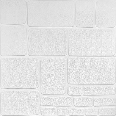 Самоклеюча 3D панель камінь білий 700х700х6мм (151) SW-00001155