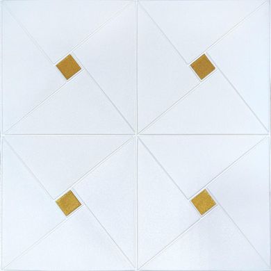 Самоклеюча 3D панель золоті квадрати 700x700x6,5мм (373) SW-00001354