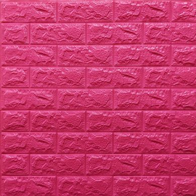 Декоративна 3D панель самоклейка під цеглу Темно-рожевий 700х770х7мм (006-7) SW-00000061