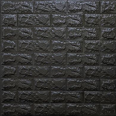 Декоративна 3D панель самоклейка під цеглу Чорний 700х770х7мм (019-7) SW-00000063