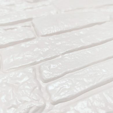 Самоклеюча 3D панель культурний камінь білий 700х600х8мм (191) SW-00000070