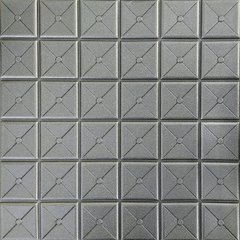Самоклеюча декоративна 3D панель квадрат срібло 700x700x8мм (177)