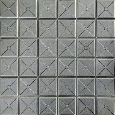 Самоклеюча декоративна 3D панель квадрат срібло 700x700x8мм (177)