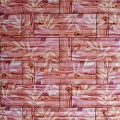 Самоклеюча декоративна 3D панель бамбукова кладка помаранчева 700х700х5мм (054)