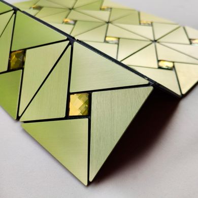 Самоклеюча алюмінієва плитка зелене золото зі стразами SW-00001172 (D)