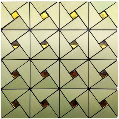 Самоклеюча алюмінієва плитка зелене золото зі стразами SW-00001172 (D)